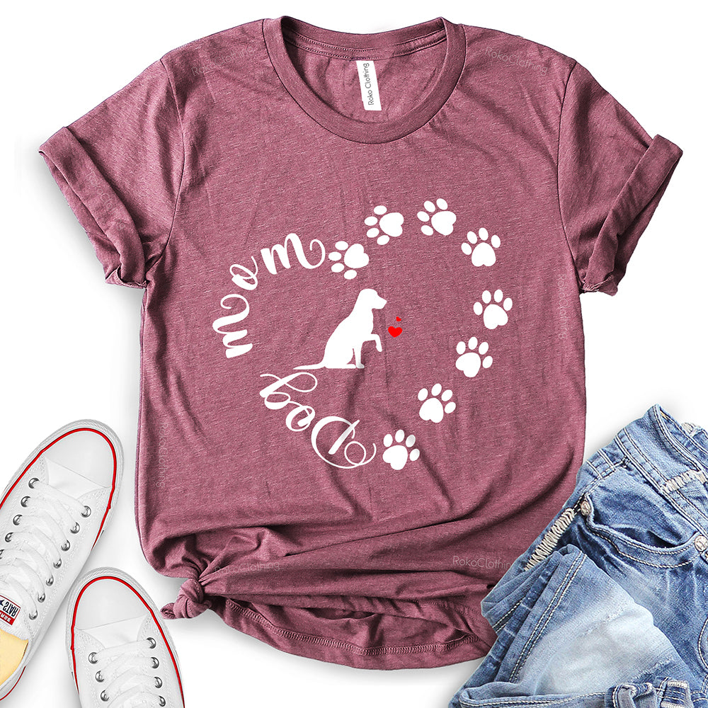 Dog Mom Heart Design T-Shirt