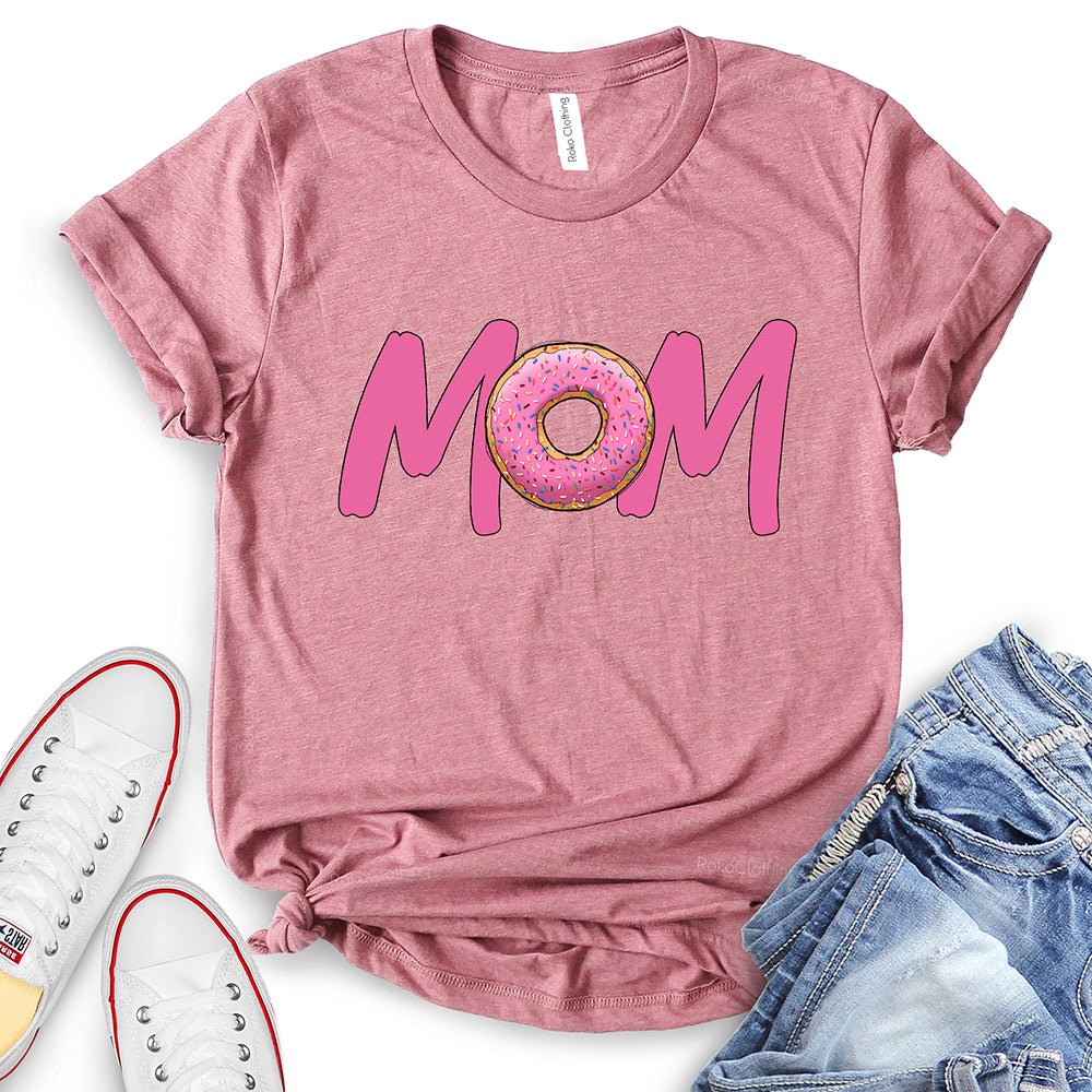 Mom Text Donut Design T-Shirt