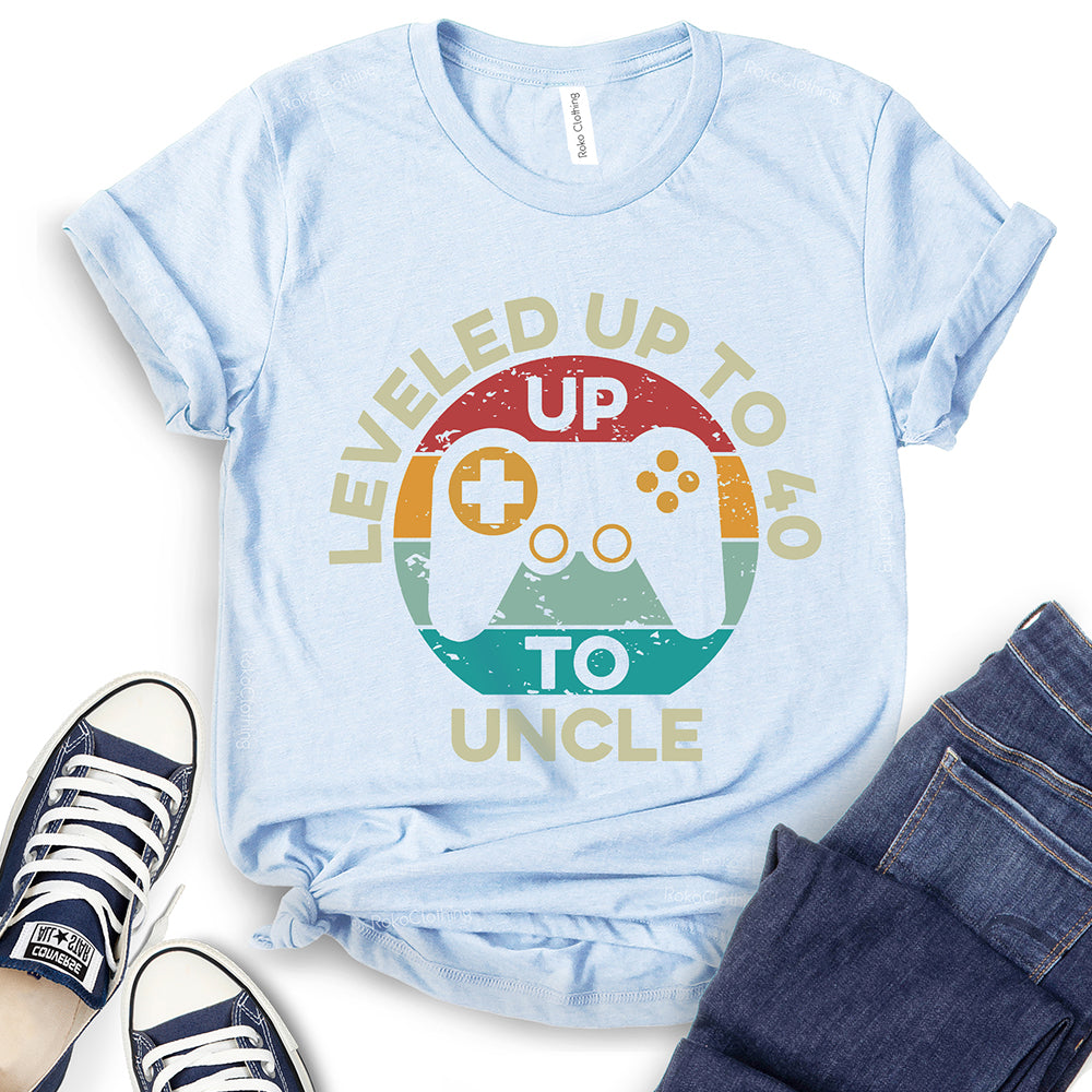 Leveled Up to 40 Uncle Game Design T-Shirt