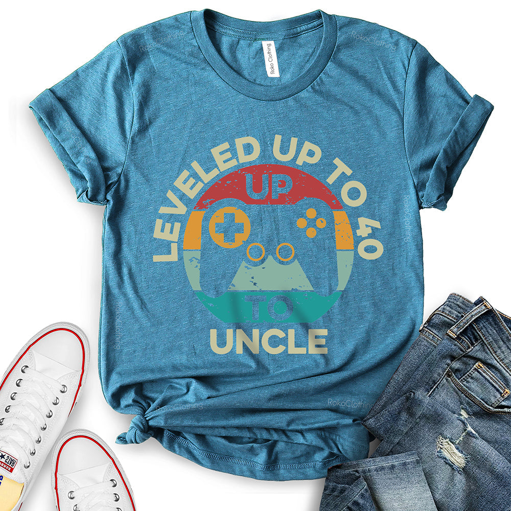Leveled Up to 40 Uncle Game Design T-Shirt