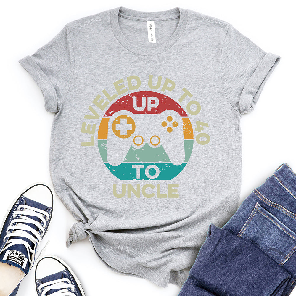 Leveled Up to 40 Uncle Game Design T-Shirt