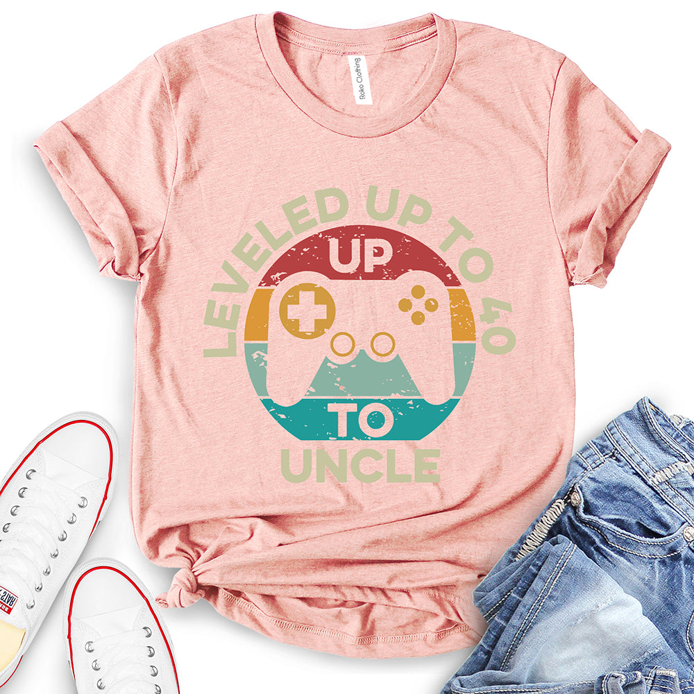 Leveled Up to 40 Uncle Game Design T-Shirt