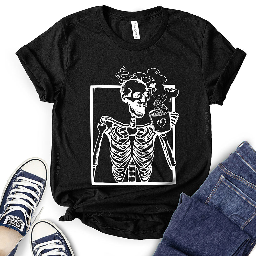 Skeleton Drink Coffee T-Shirt