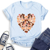 Different Races Skin Colors of Hands Heart Design T-Shirt