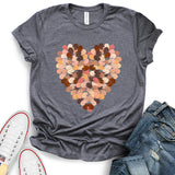 Different Races Skin Colors of Hands Heart Design T-Shirt