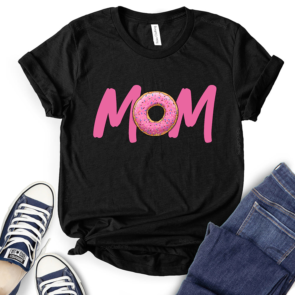 Mom Text Donut Design T-Shirt