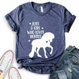 Just A Girl Who Loves Horses Girls Western T-Shirt