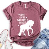 Just A Girl Who Loves Horses Girls Western T-Shirt