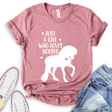 Just A Girl Who Loves Horses Girls Western T-Shirt