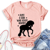 Just A Girl Who Loves Horses Girls Western T-Shirt