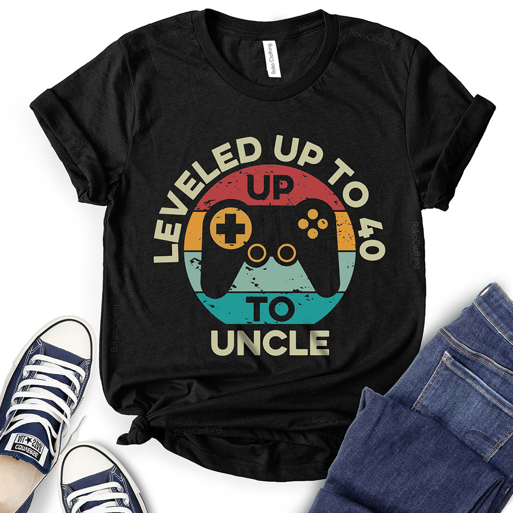 Leveled Up to 40 Uncle Game Design T-Shirt