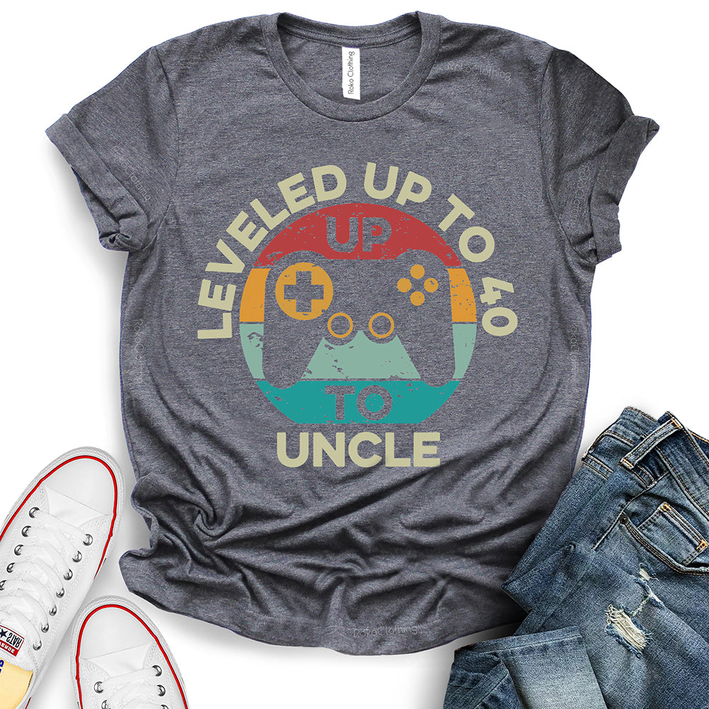 Leveled Up to 40 Uncle Game Design T-Shirt