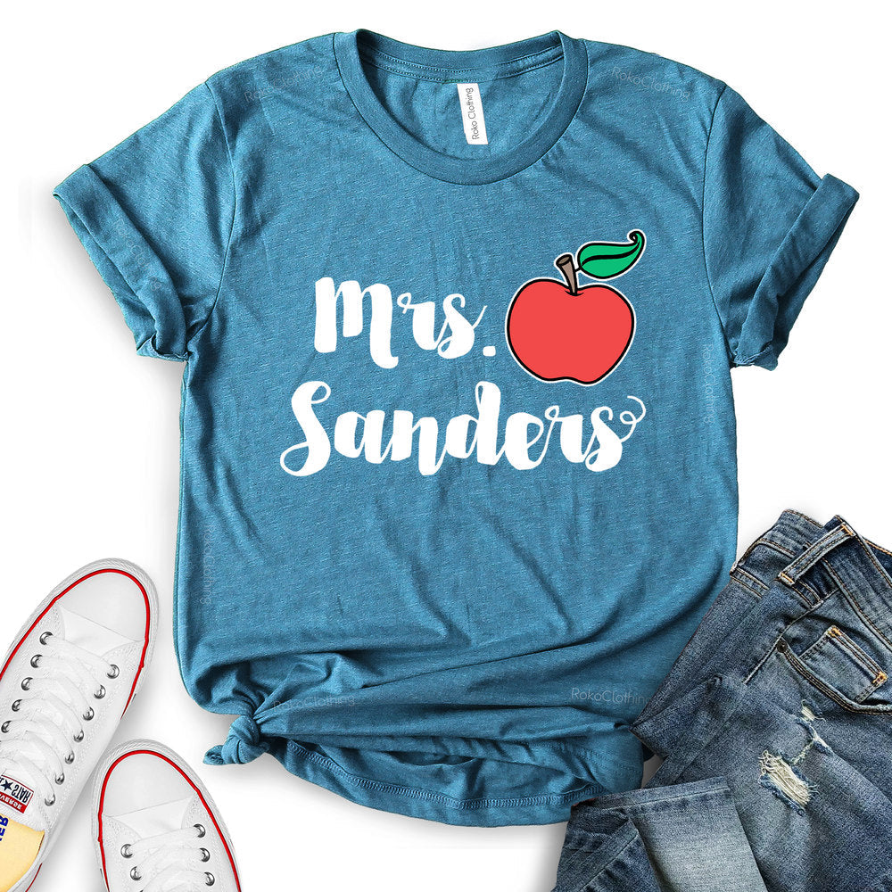 Mrs Sanders Apple Customizable T-shirt