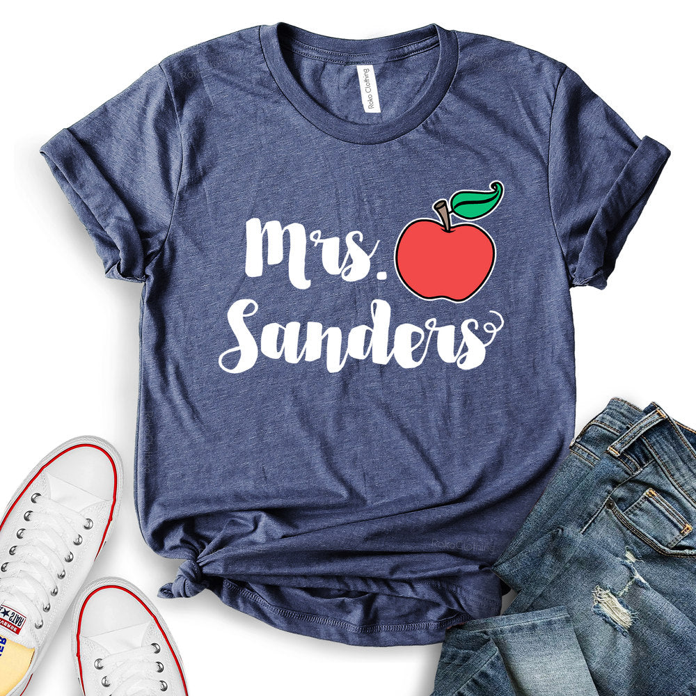 Mrs Sanders Apple Customizable T-shirt