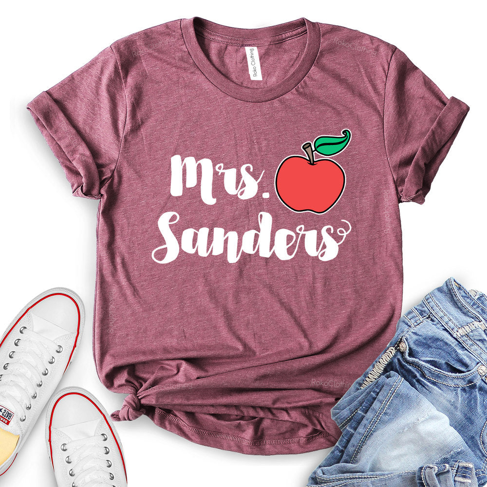 Mrs Sanders Apple Customizable T-shirt