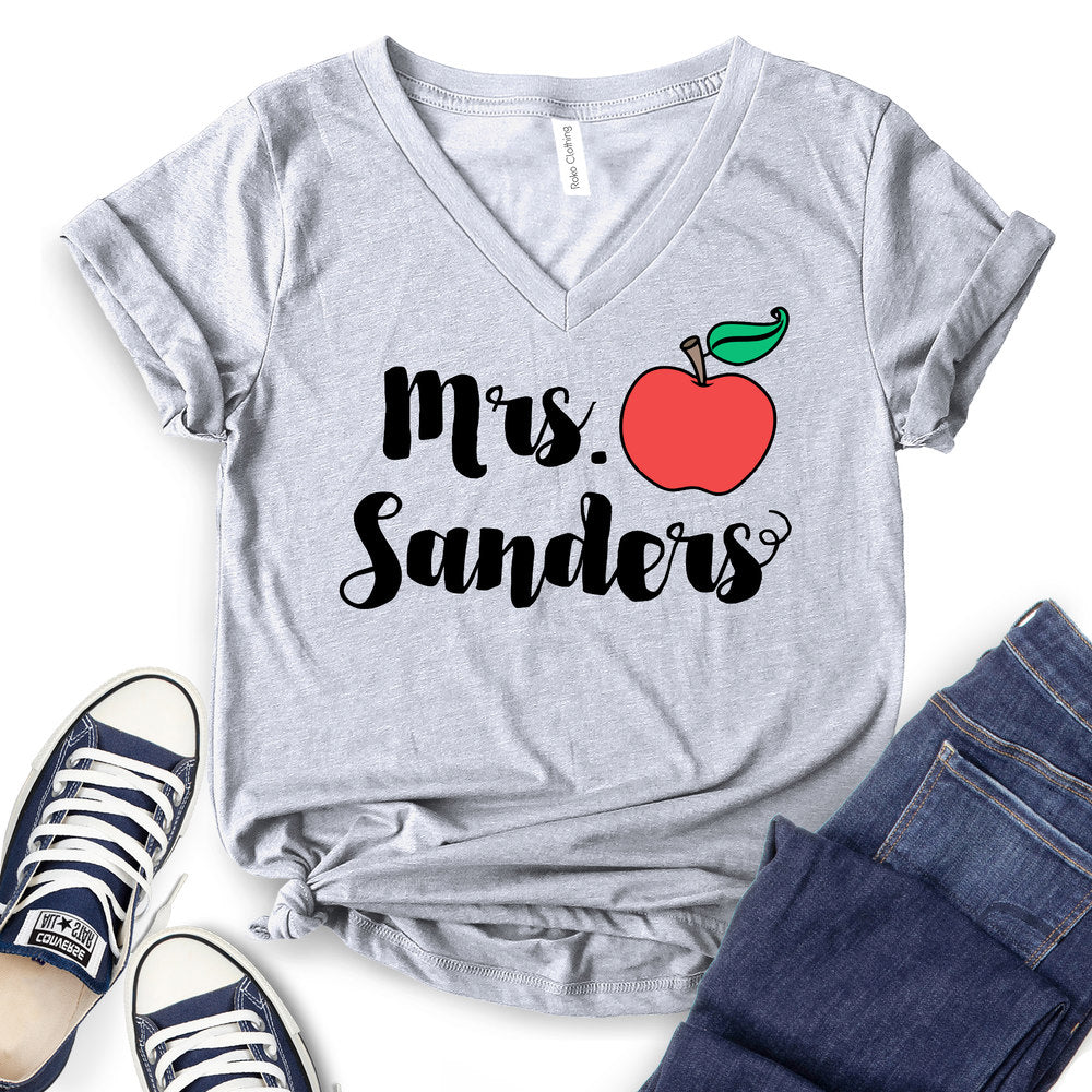 Mrs Sanders Apple Customizable T-shirt