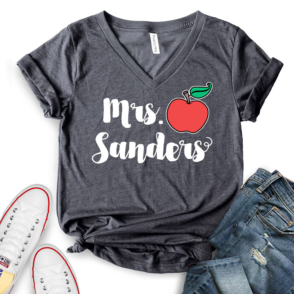 Mrs Sanders Apple Customizable T-shirt