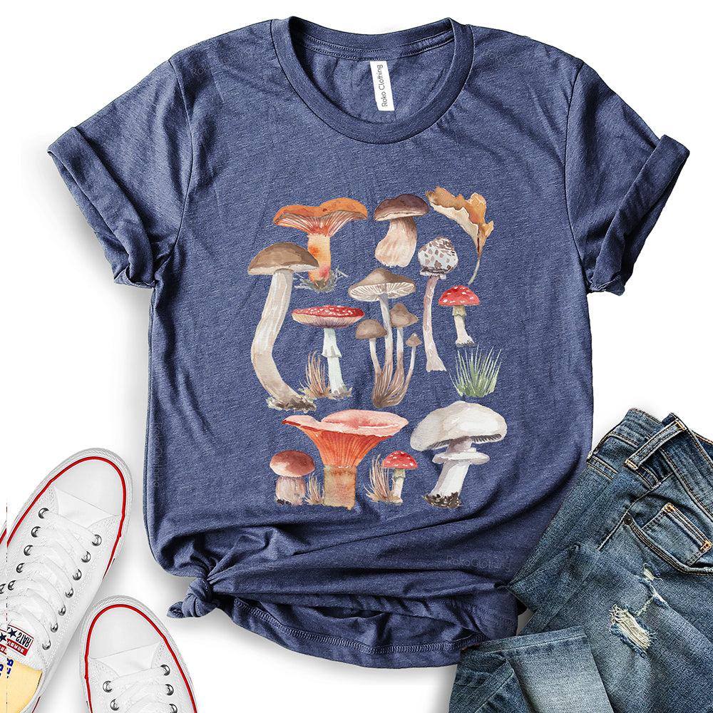 Vintage Mushrooms Illustration T-Shirt