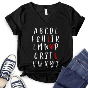 ABC I Love You T-Shirt V-Neck for Women 2