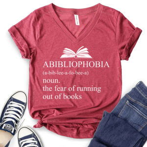 Abibliophobia T-Shirt V-Neck for Women