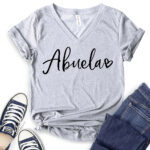 abulea t shirt v neck for women heather light grey