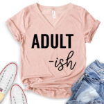 adult ish t shirt v neck for women heather peach