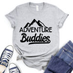 adventure buddies t shirt for women heather light grey