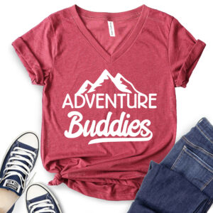 Adventure Buddies T-Shirt V-Neck for Women