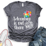 adventure is out there t shirt for women heather dark grey