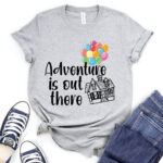adventure is out there t shirt for women heather light grey