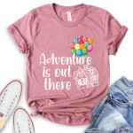 adventure is out there t shirt for women heather mauve