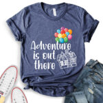 adventure is out there t shirt for women heather navy