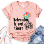 adventure is out there t shirt heather peach