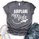 airplane mode t shirt for women heather dark grey