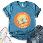 all the cool kids are reading t shirt for women heather deep teal