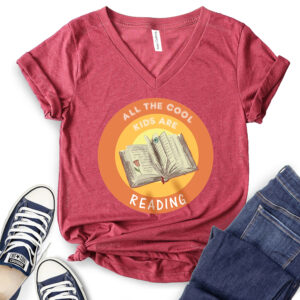 All The Cool Kids are Reading T-Shirt V-Neck for Women