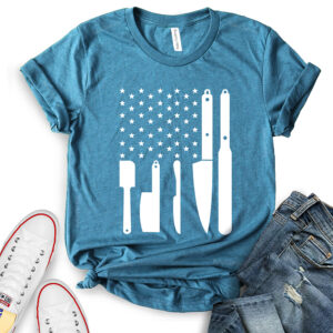 american chef t shirt for women heather deep teal