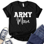 army mom t shirt for women black