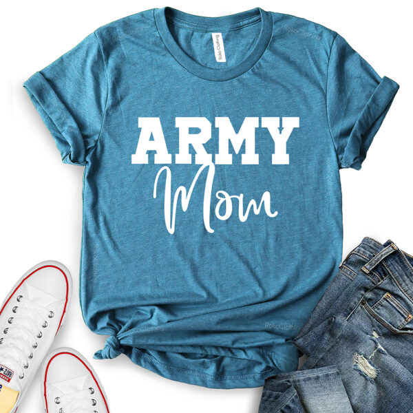 army mom t shirt for women heather deep teal