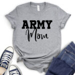 army mom t shirt for women heather light grey