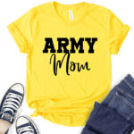 army mom t shirt for women yellow