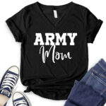 army mom t shirt v neck for women black