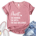 aunt the women the myth the bad influence t shirt v neck for women heather mauve