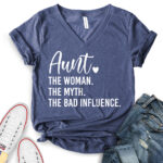 aunt the women the myth the bad influence t shirt v neck for women heather navy