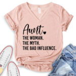 aunt the women the myth the bad influence t shirt v neck for women heather peach