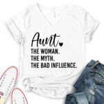 aunt the women the myth the bad influence t shirt v neck for women white