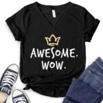 awesome wow t shirt v neck for women black