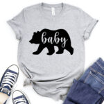 baby bear t shirt for women heather light grey