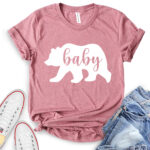 baby bear t shirt for women heather mauve