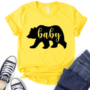 baby bear t shirt for women yellow